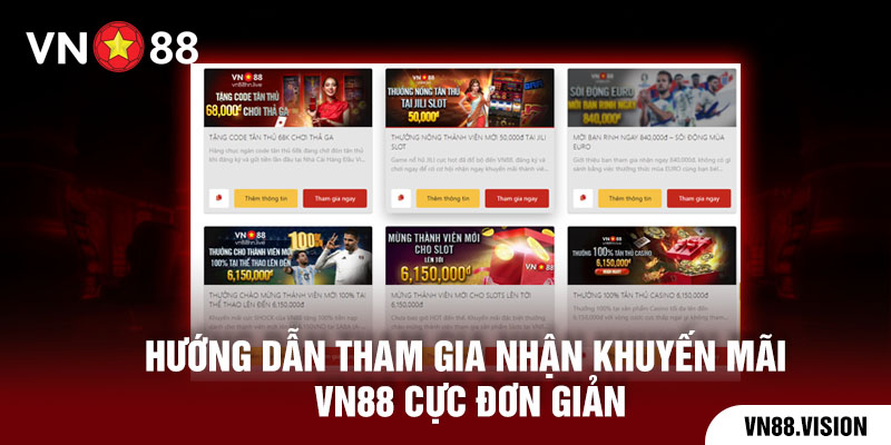 Hướng dẫn tham gia nhận khuyến mãi VN88 cực đơn giản