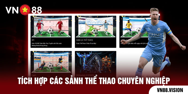 tích hợp các sảnh thể thao chuyên nghiệp 